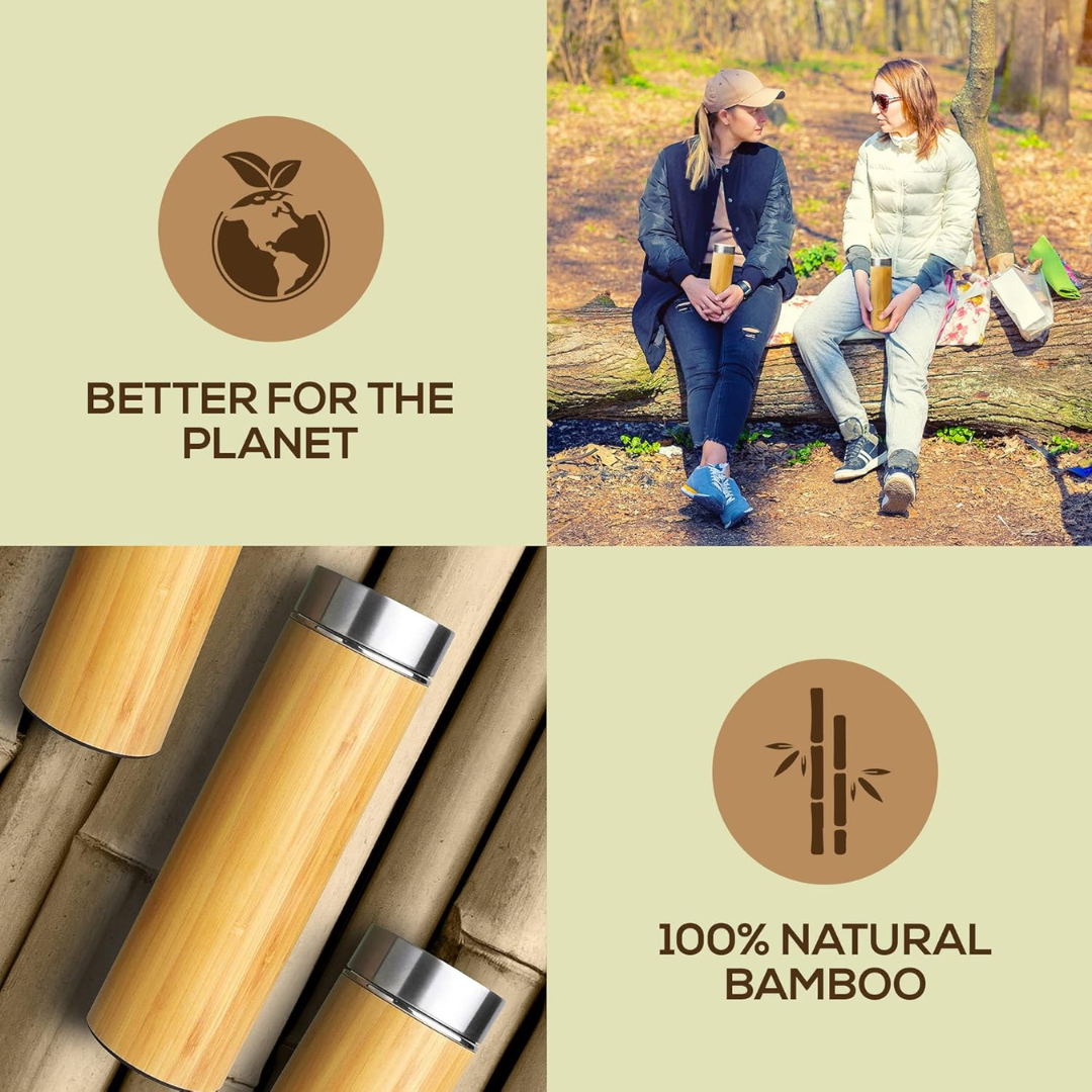 TeaFusion - Luxe Bamboe Thee Fles 500ml Bowlift