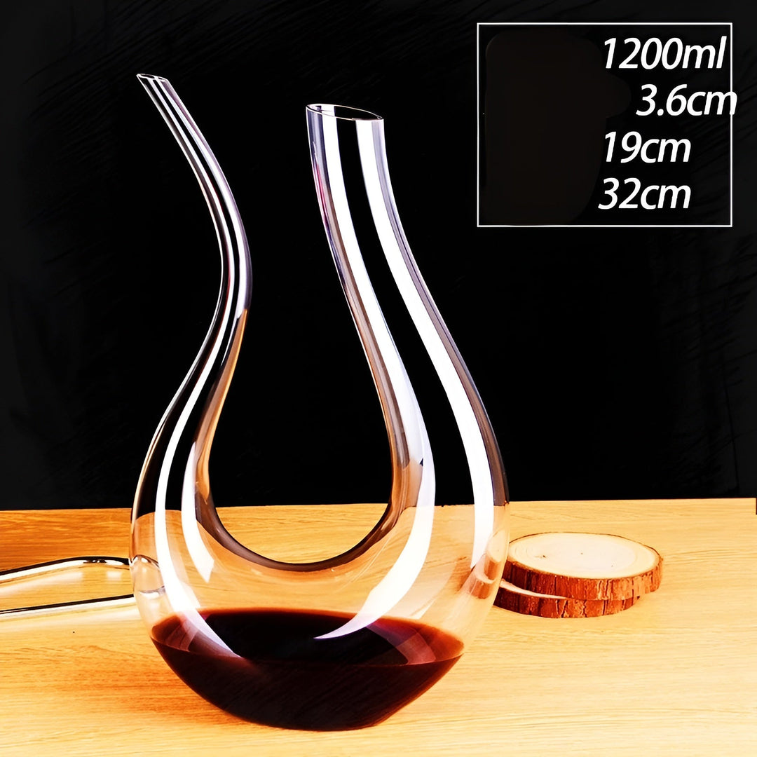 Crystal wine decanter in snail shape – Lead-free for wine or cognac | Decorative for home & bar | Bowlift