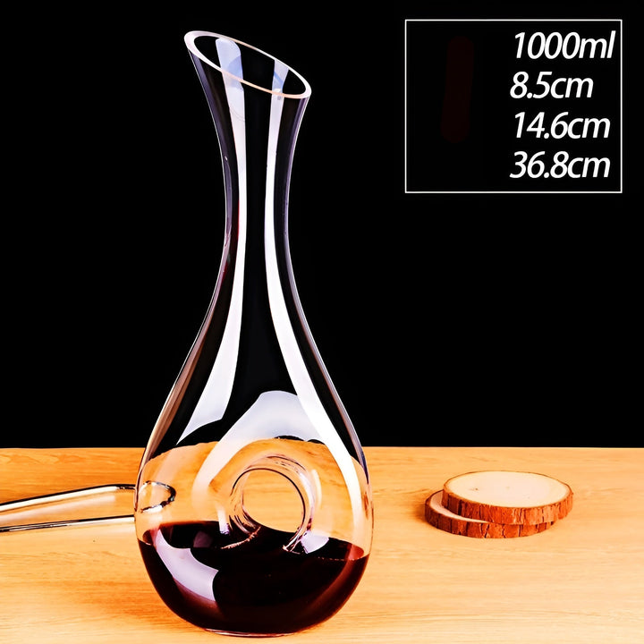 Crystal wine decanter in snail shape – Lead-free for wine or cognac | Decorative for home & bar | Bowlift
