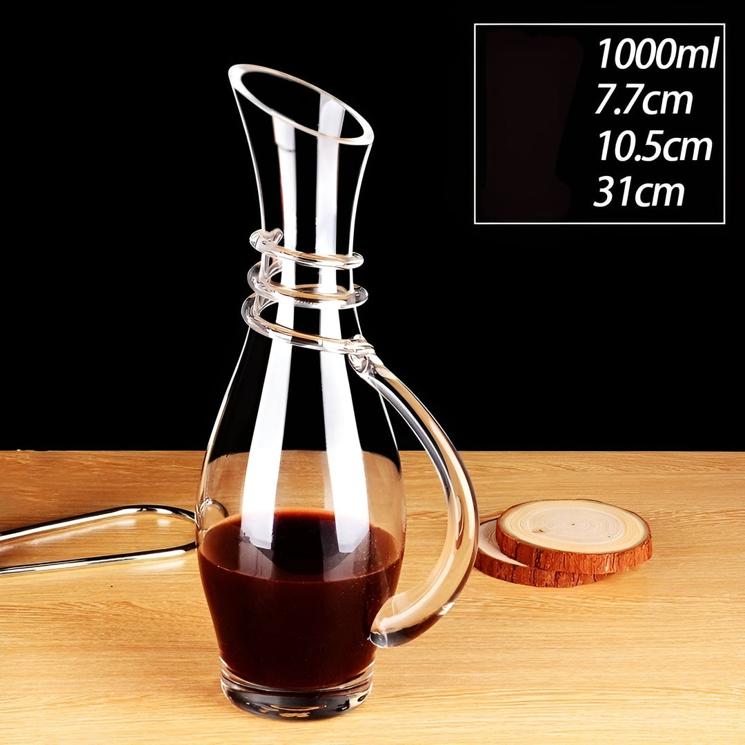 Crystal wine decanter in snail shape – Lead-free for wine or cognac | Decorative for home & bar | Bowlift