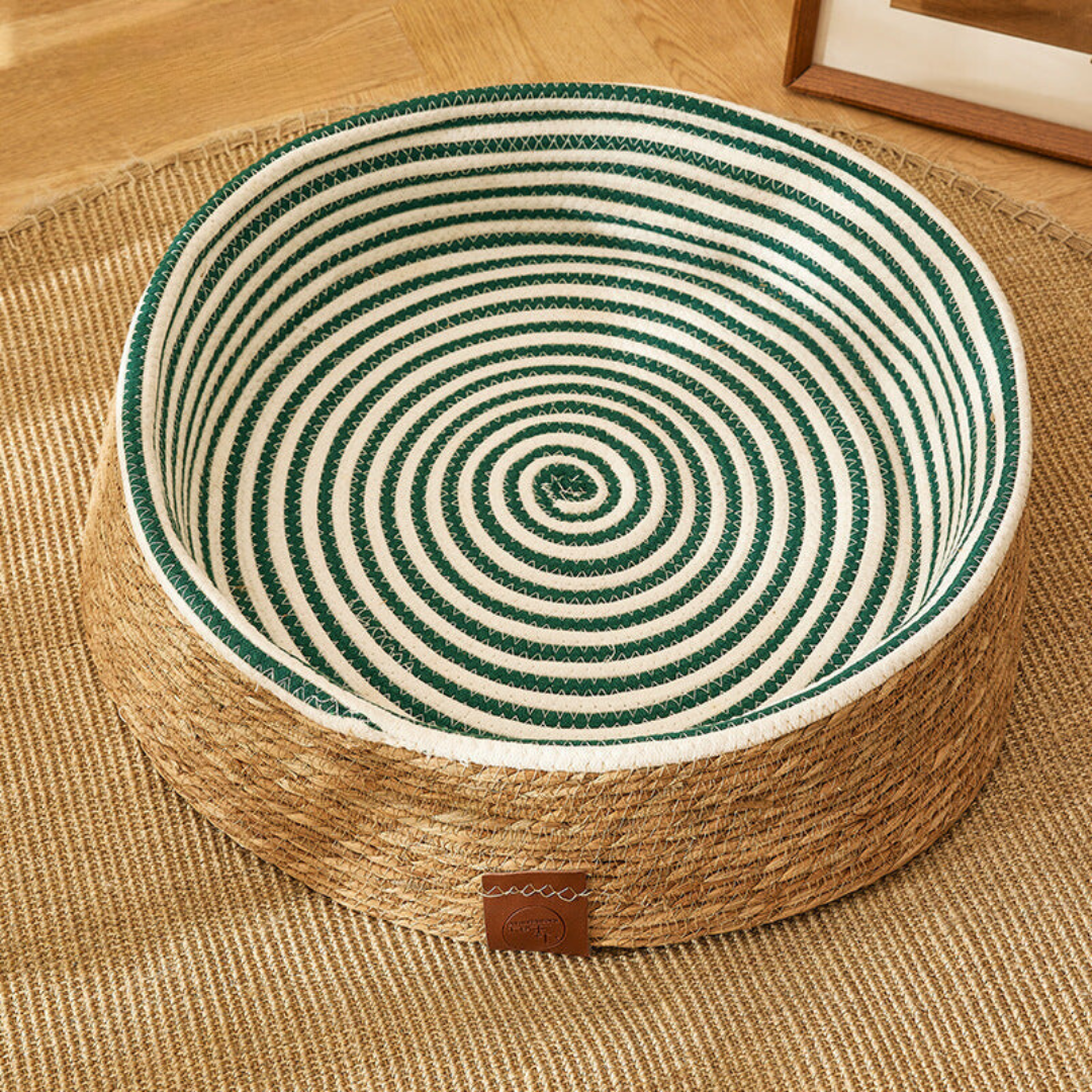 Hand-woven rattan cat scratching bed Bowlift
