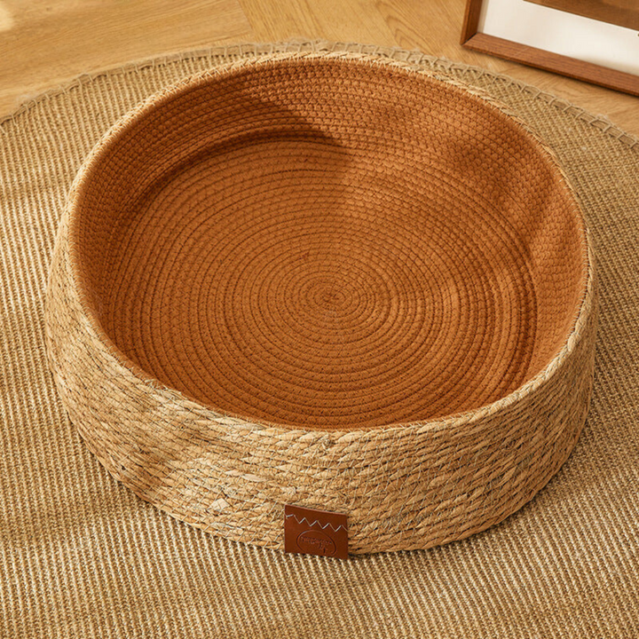 Hand-woven rattan cat scratching bed Bowlift