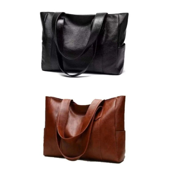 Elegant Leather Shoulder Bag with Retro Style and Smooth Surface