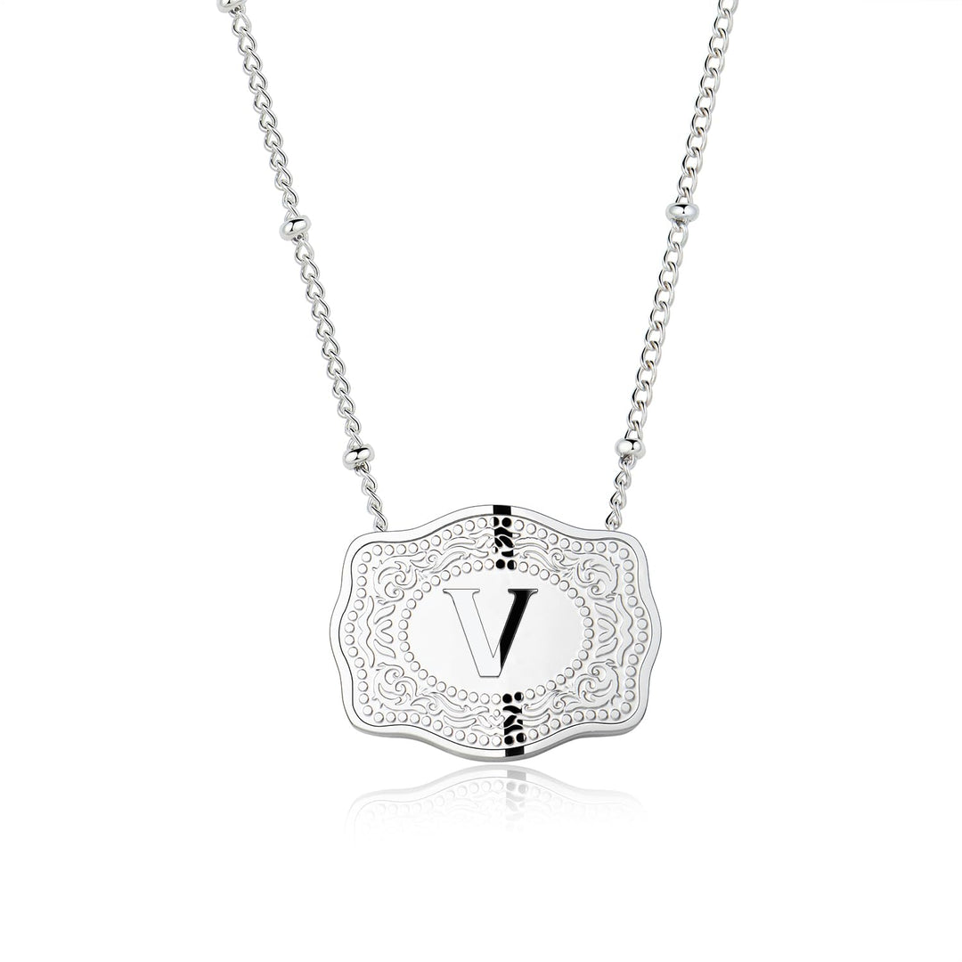 BowLift | Dainty Belt Buckle Letter Initial Necklaces