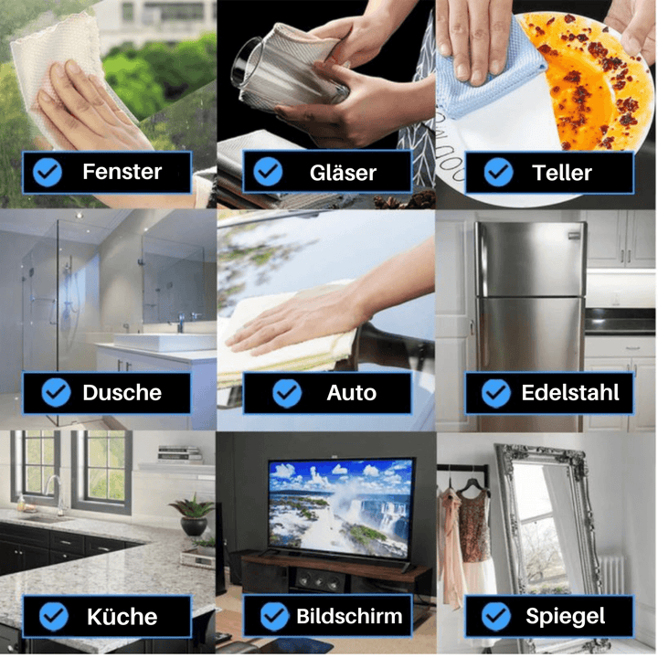 BowLift | Soft Touch Wonder Cloth – Stripe-Free Cleaning of Glass, Mirrors & Stainless Steel