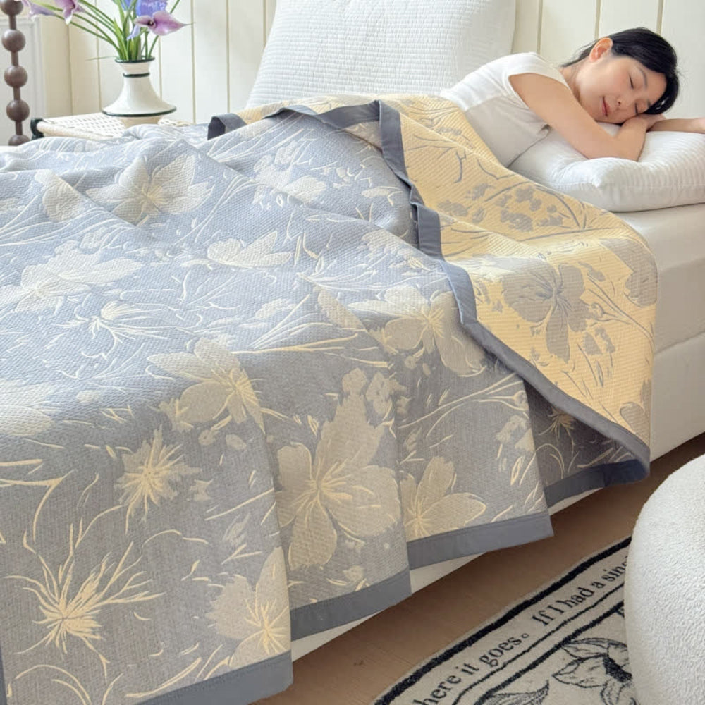 BowLift | Velurelle Reversible Cotton Floral Blanket
