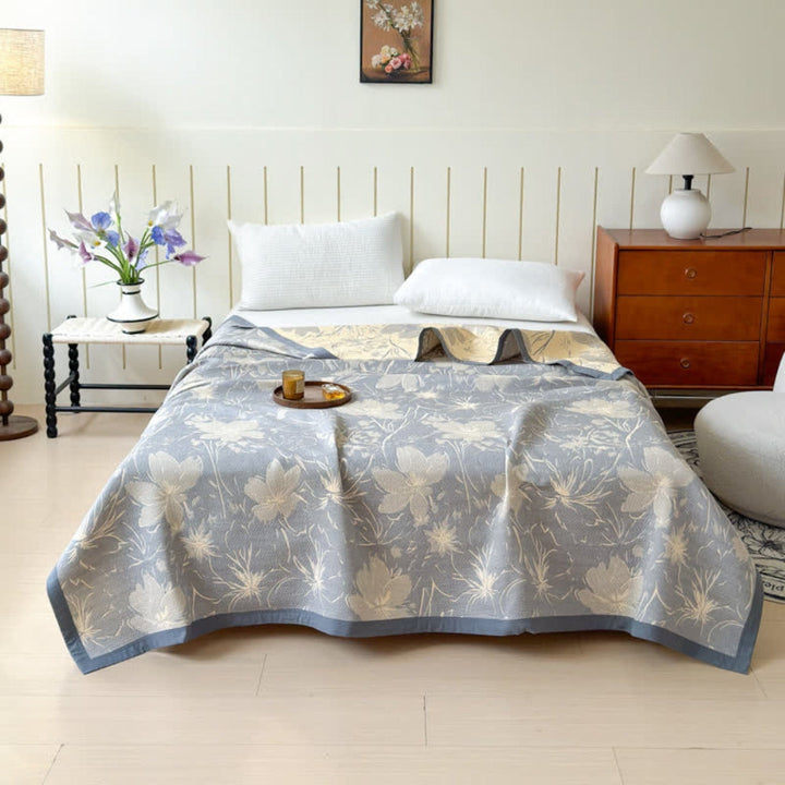 BowLift | Velurelle Reversible Cotton Floral Blanket
