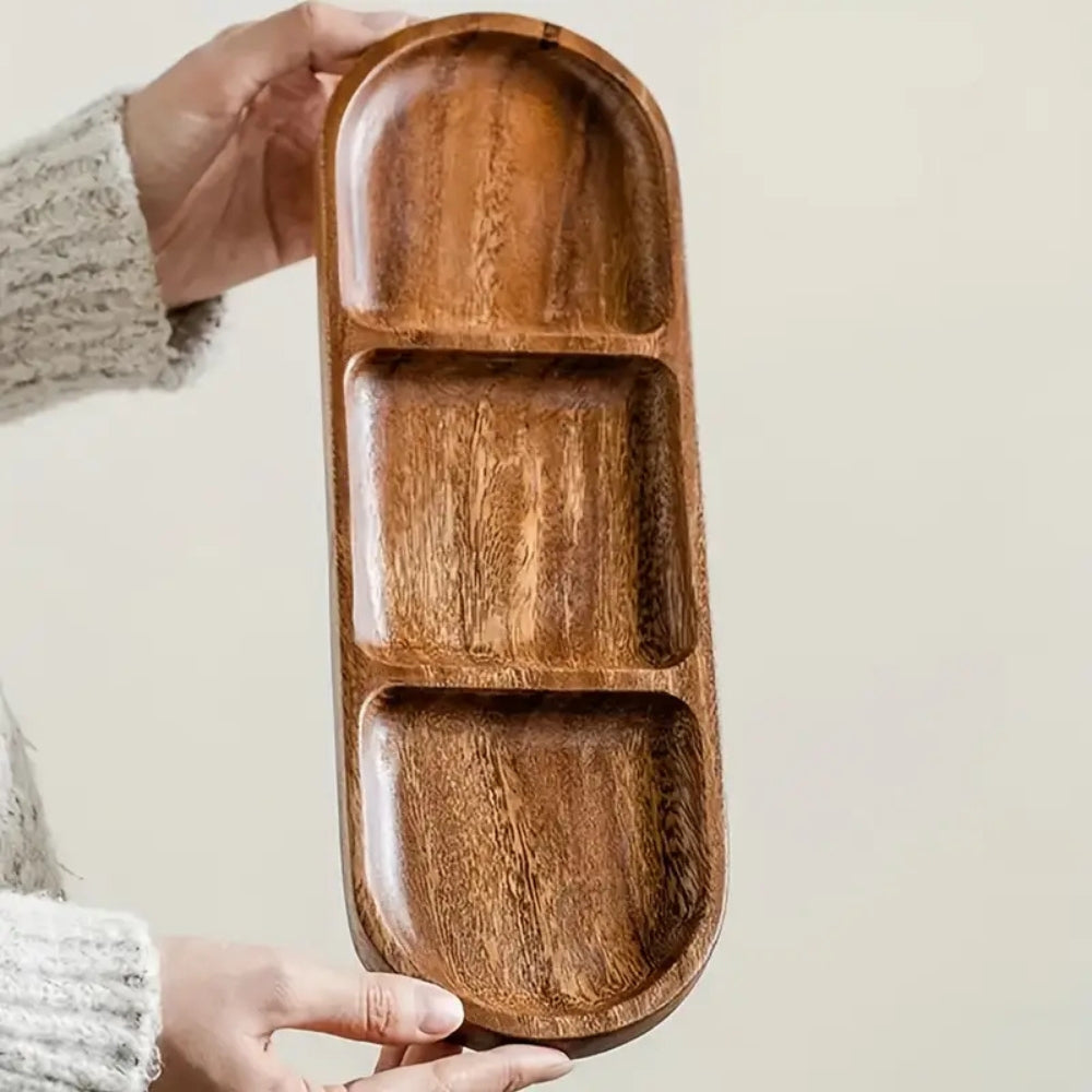 BowLift | Vivid Wooden Compartment Serving Tray