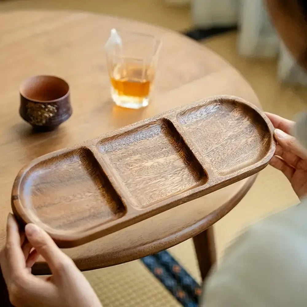 BowLift | Vivid Wooden Compartment Serving Tray
