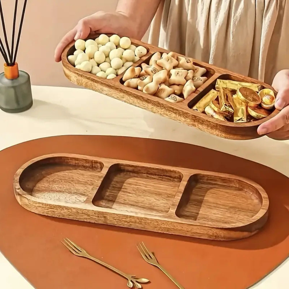 BowLift | Vivid Wooden Compartment Serving Tray