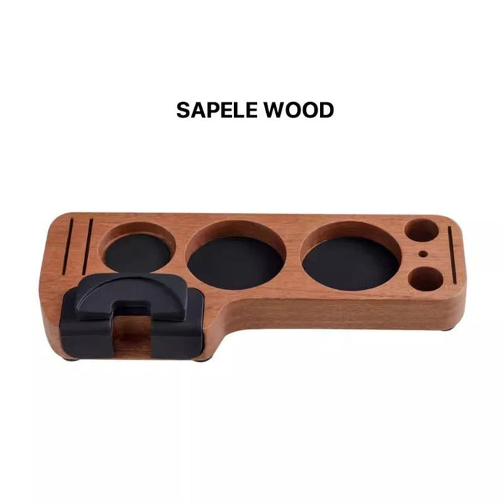 BowLift | Walnut Espresso Tamper Station Coffee Bar Stand