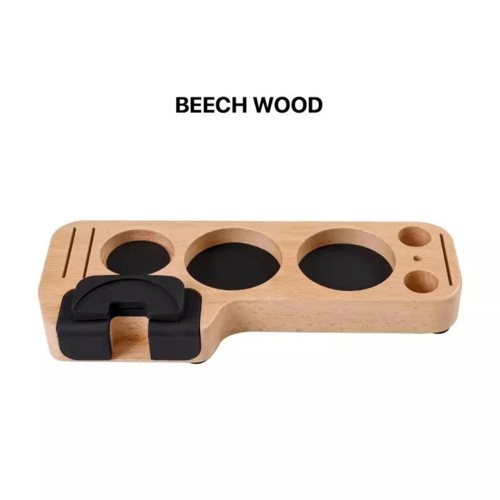 BowLift | Walnut Espresso Tamper Station Coffee Bar Stand