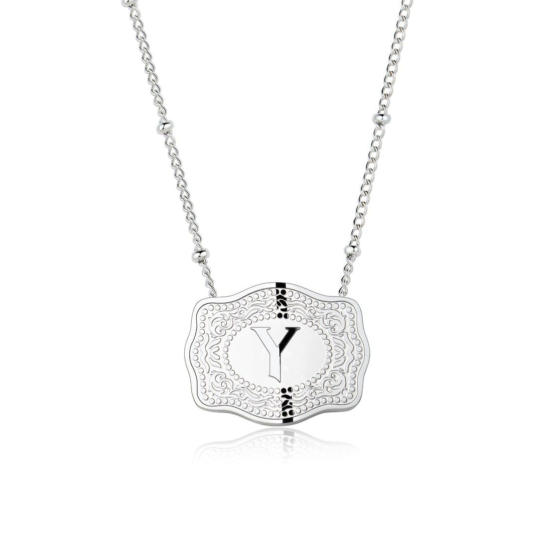 BowLift | Dainty Belt Buckle Letter Initial Necklaces