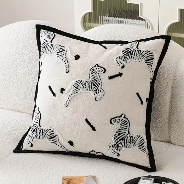 BowLift | Zebra Dash Embroidered Cushion Cover