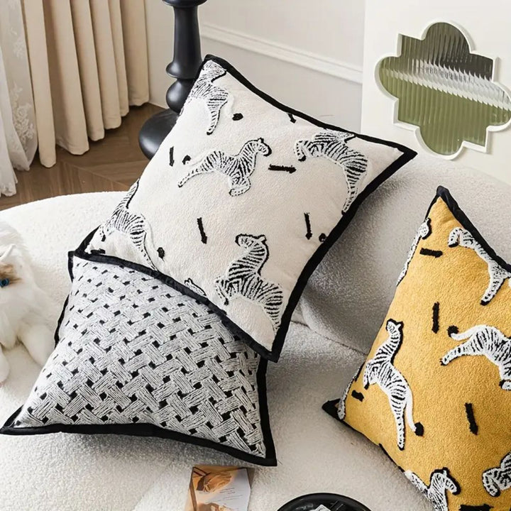 BowLift | Zebra Dash Embroidered Cushion Cover