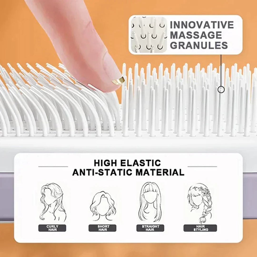 BowLift | LuxéTress 4-in-1 Self-Cleaning Hairbrush | Innovative hairbrush with self-cleaning technology for effortlessly smooth and shiny hair