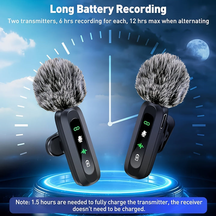 BowLift | Wireless Lavalier Microphone with USB-C Connection for Smartphones and Tablets – Compact Design, Ideal for Podcasts and Vlogs