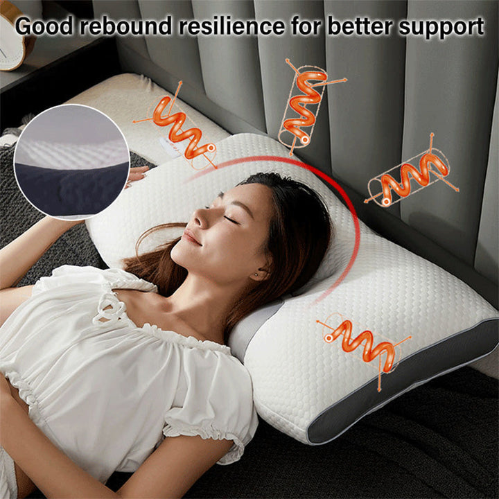 BowLift | LuxiRest Antibacterial Massage Cushion | Ergonomic Neck Support for Revitalizing Sleep and Relaxation