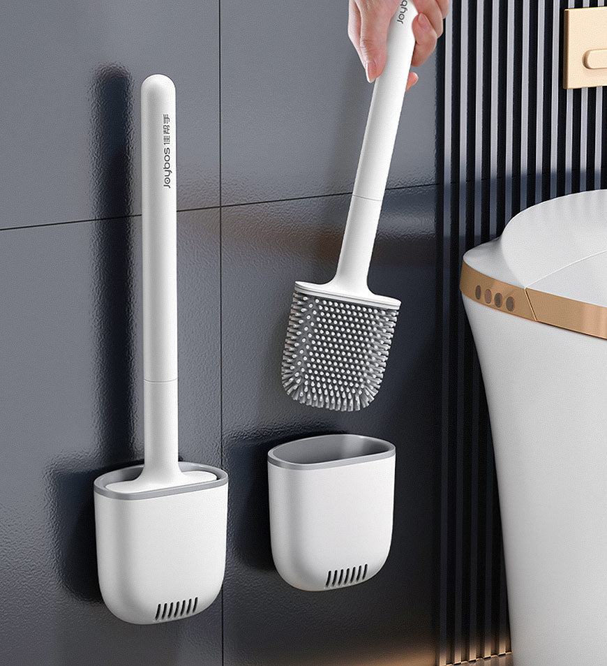 SiliClean – Antibacterial Wall Toilet Brush with Silicone Bowlift