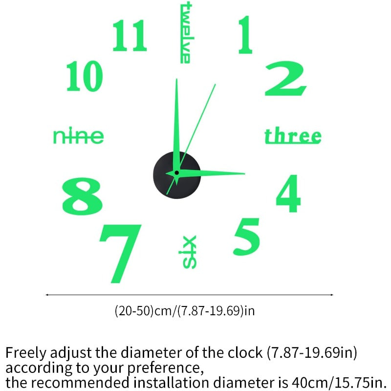 Luminous Frameless 3D Wall Clock Bowlift
