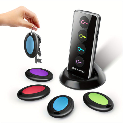 BowLift | 4-in-1 Key Finder with LED Flashlight and Color-Coded Receivers – Compact Key Locator for Keys, Remote Controls, and More