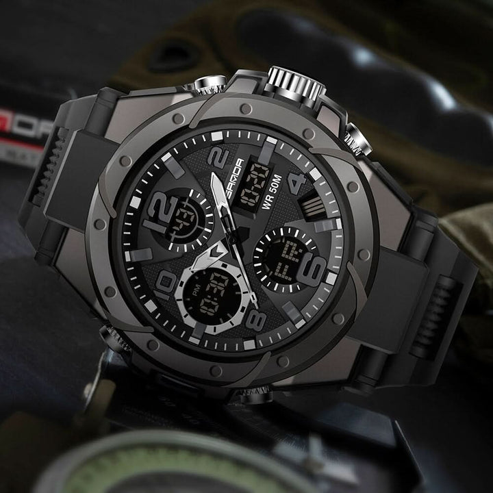 BowLift | Men’s Military Watch with Analog Digital Display and Features