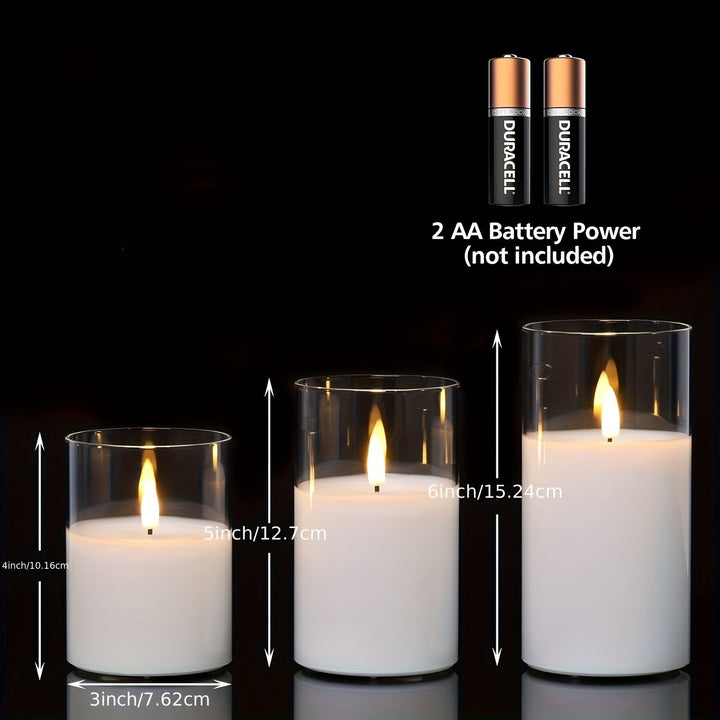 GlowLights – Set of 3 LED Candles with Remote Control Bowlift