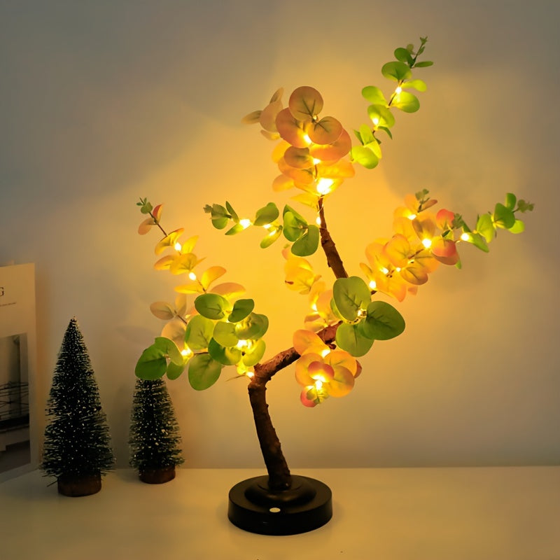 EucalyptusGlow Tree - LED Bonsai Lamp with Rechargeable Drive Bowlift