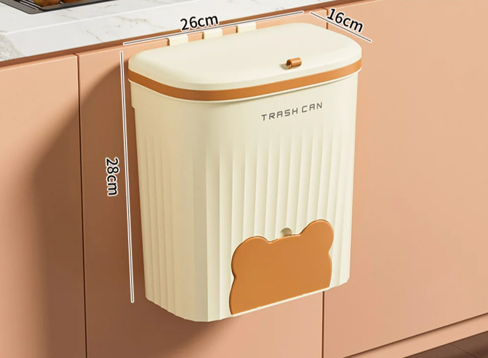 EcoBin Kitchen & Bathroom Wall Trash Can – 8.5L / 12L with Lid Bowlift
