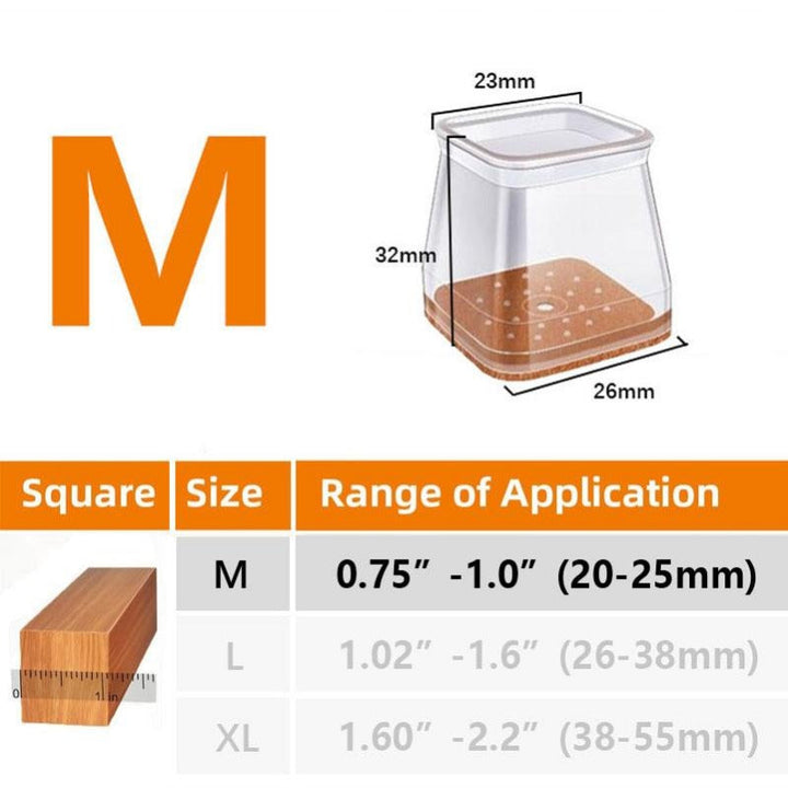 BowLift | Clear Silicone Chair Leg Caps with Integrated Felt Pads