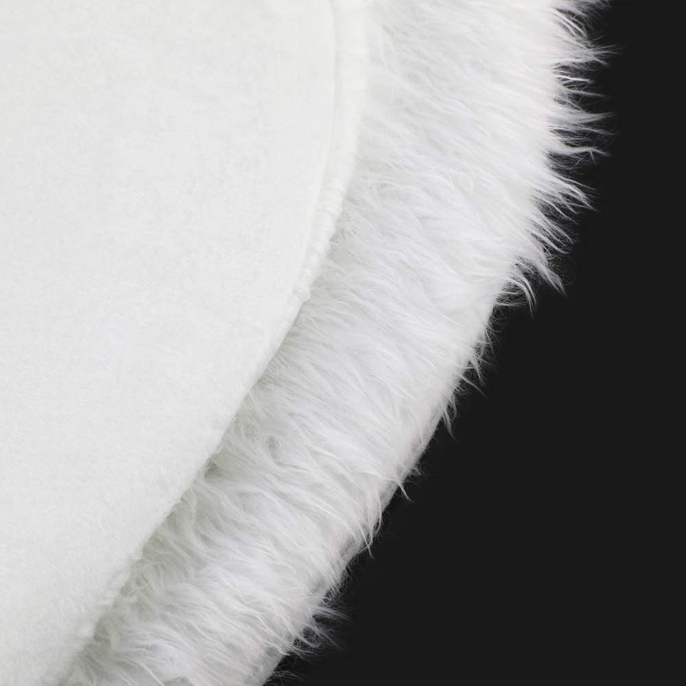 BowLift | White Christmas Tree Skirt Plush Faux Fur Xmas Tree Carpet Merry Christmas Tree Decorations Ornament New Year Navidad Home Decor