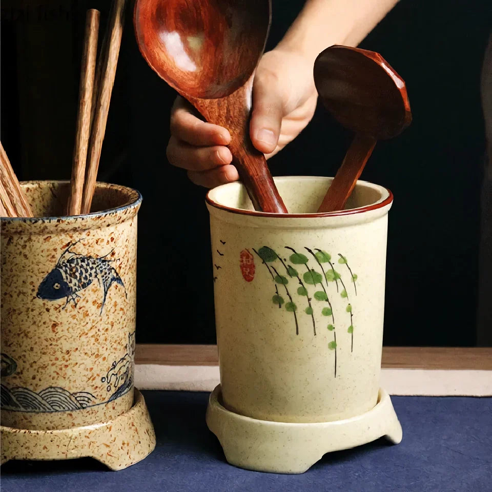 BowLift | Elegant Ceramic Chopstick Storage Holder for Kitchen Organization