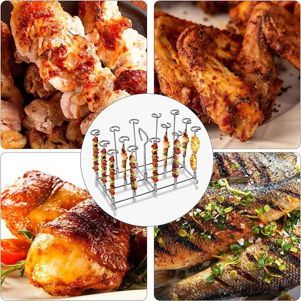Air Fryer Grill Stainless Steel Rectangle Roasting Rack BBQ Skewer | Bowlift