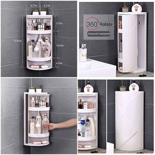 Rotating Corner Cosmetic Accessories Shelf Bathroom Shelf Bowlift