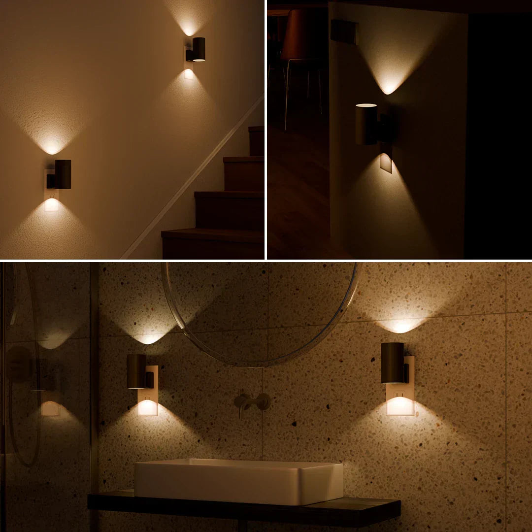 BowLift | Dimmable Plug-In Night Light with Motion Sensor - LED Light for Bedrooms, Hallways, and Stairs