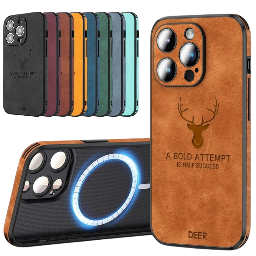 BowLift | Deer - Luxury Leather iPhone Case with Stylish Design and Shockproof Protection