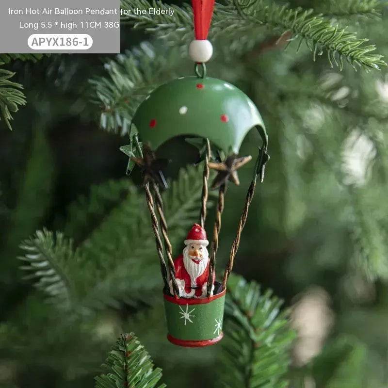 BowLift | Nordic Iron Christmas Hot Air Balloon Parachute Pendant Creative Decorations Tree Charms Hangings