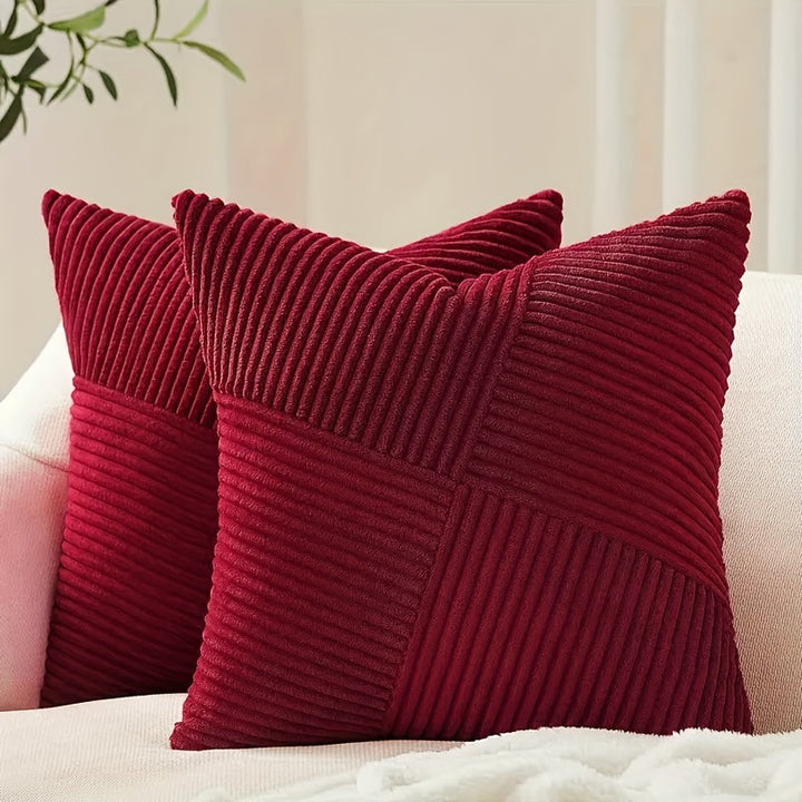 BowLift | NordLiv Pillowcase Set | Boho Style | Soft Cord | 2 pieces, 45×45 cm, 50x50cm