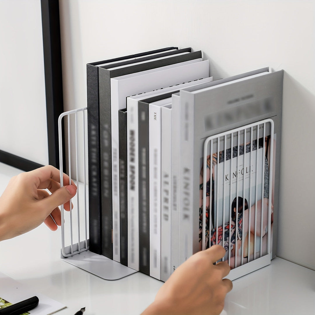 IronHold - Elegant Bookends for Perfect Organization Bowlift