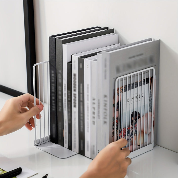 IronHold - Elegant Bookends for Perfect Organization Bowlift