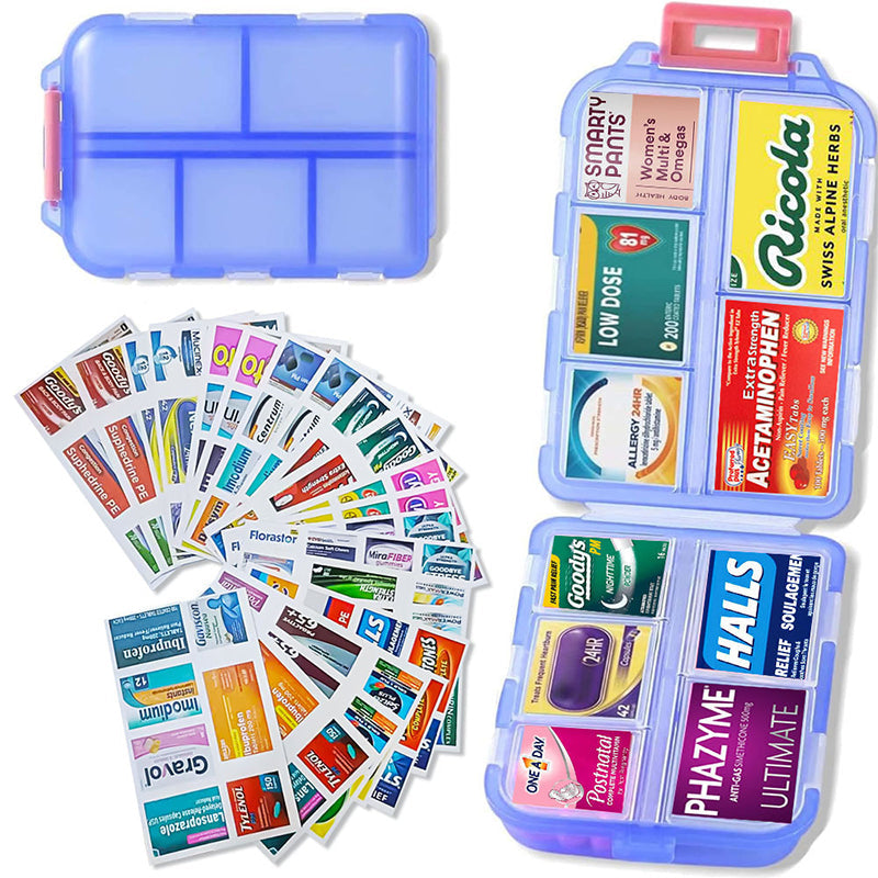 BowLift | Travel Pill Organizer Box (161 Labels for Customization)