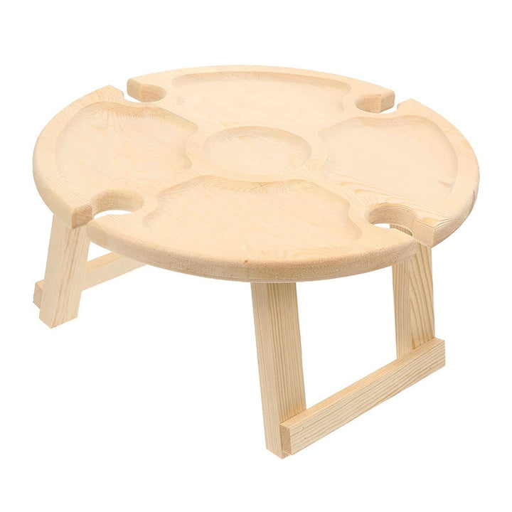 Wooden Outdoor Folding Picnic Table-With Glass Holder | Bowlift