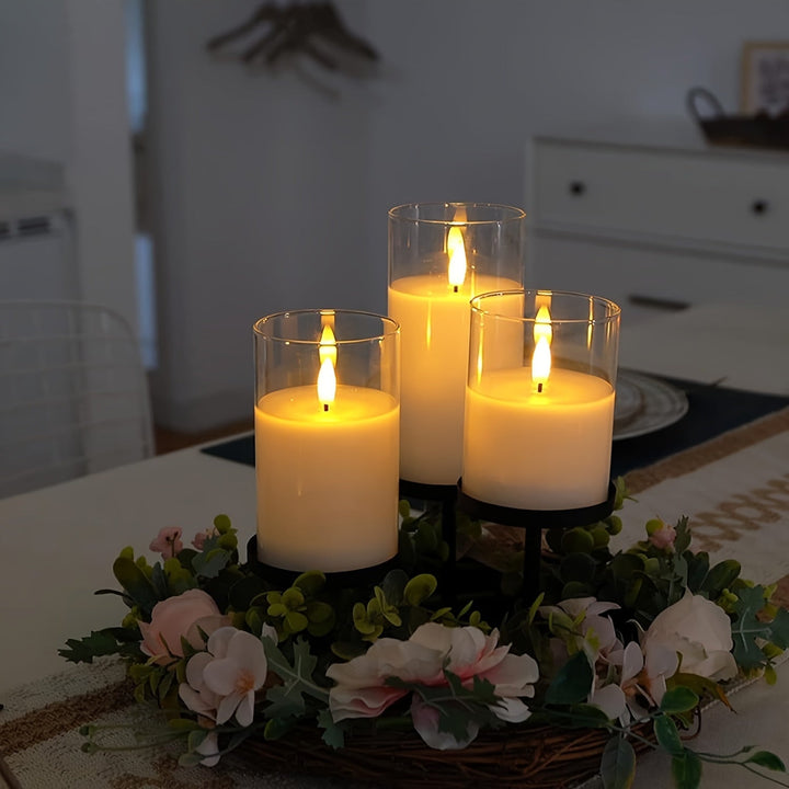 GlowLights – Set of 3 LED Candles with Remote Control Bowlift