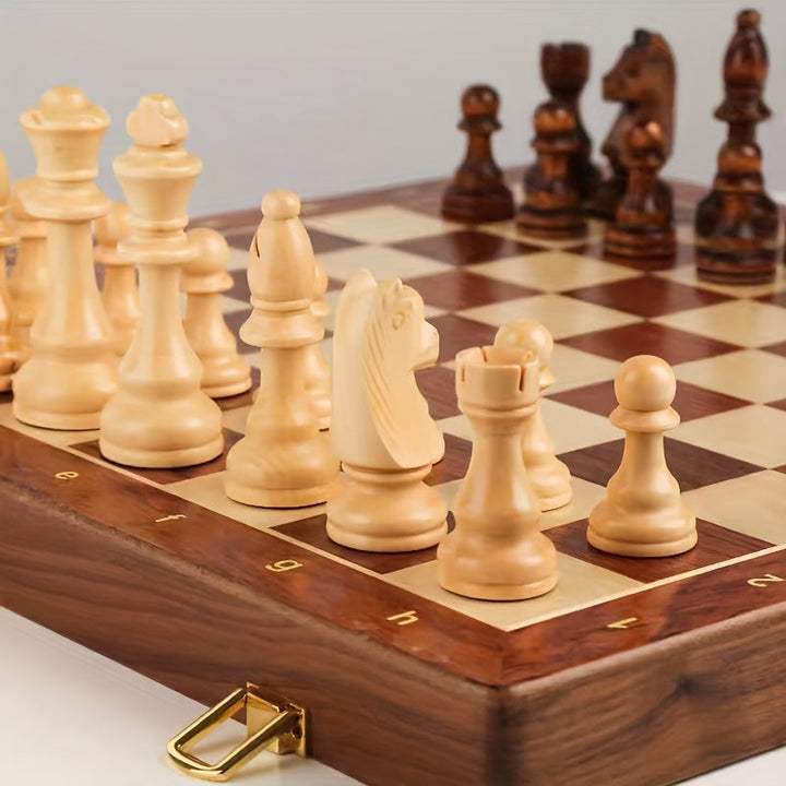 BowLift | ClassicWood Wooden Chess Set - Perfect for Home and On the Go