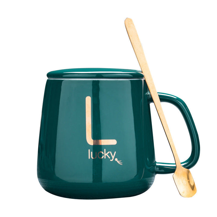 Large-Capacity Ceramic Mug with Lid and Spoon Coffee Cup Gift Set | Bowlift