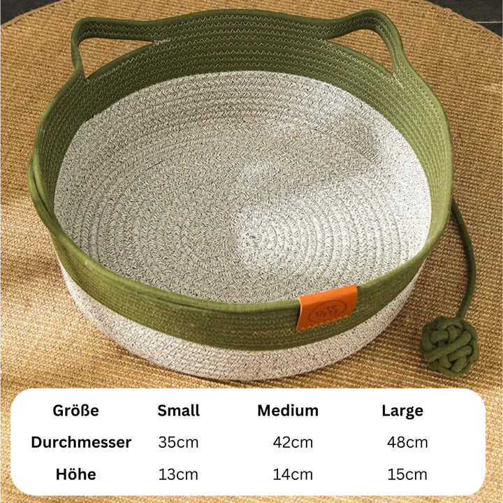 Handwoven Cotton Rope Cat Bed – DreamNest Bowlift