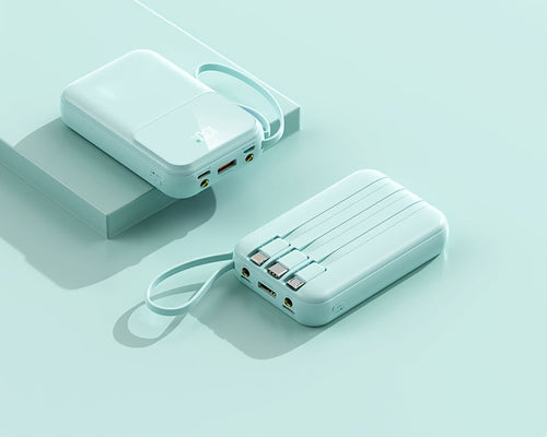 BowLift | 10000mAh Portable Power Bank with Fast Charging and Built-in Cables – Compact Phone Charger with LED display