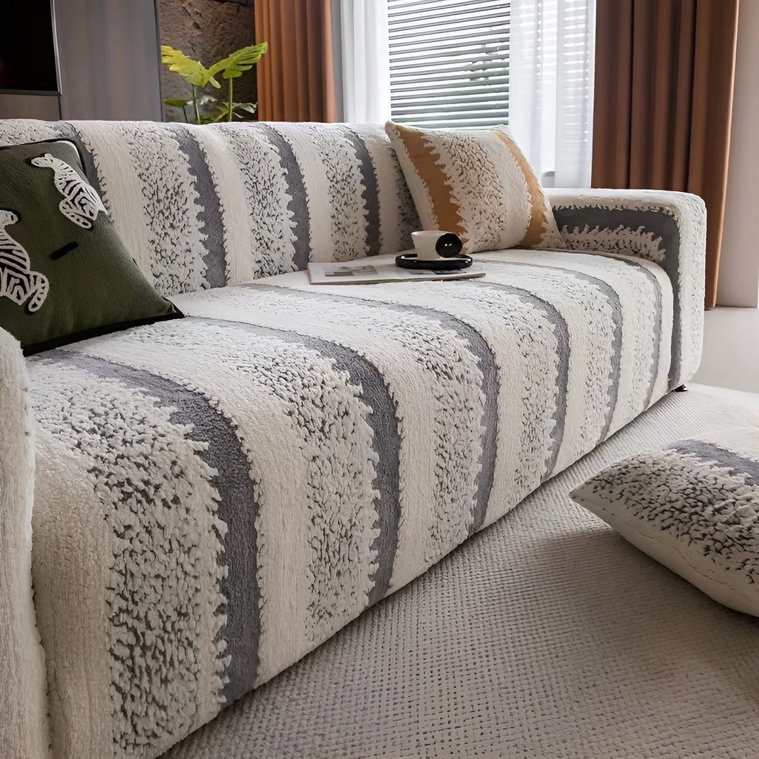 Plush sofa cover (2 pieces) – Soft, warm and decorative | Protects your sofa stylishly | Bowlift