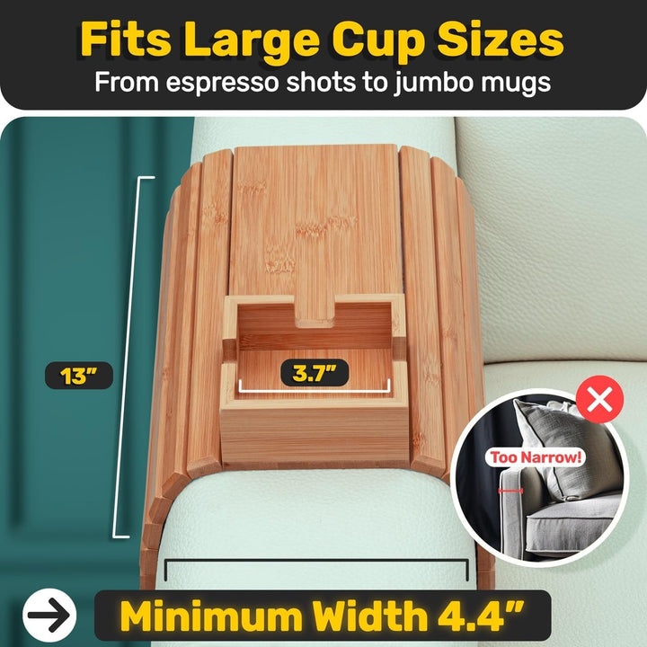 BowLift | BambooSip – Elegant Couch Cup Holder