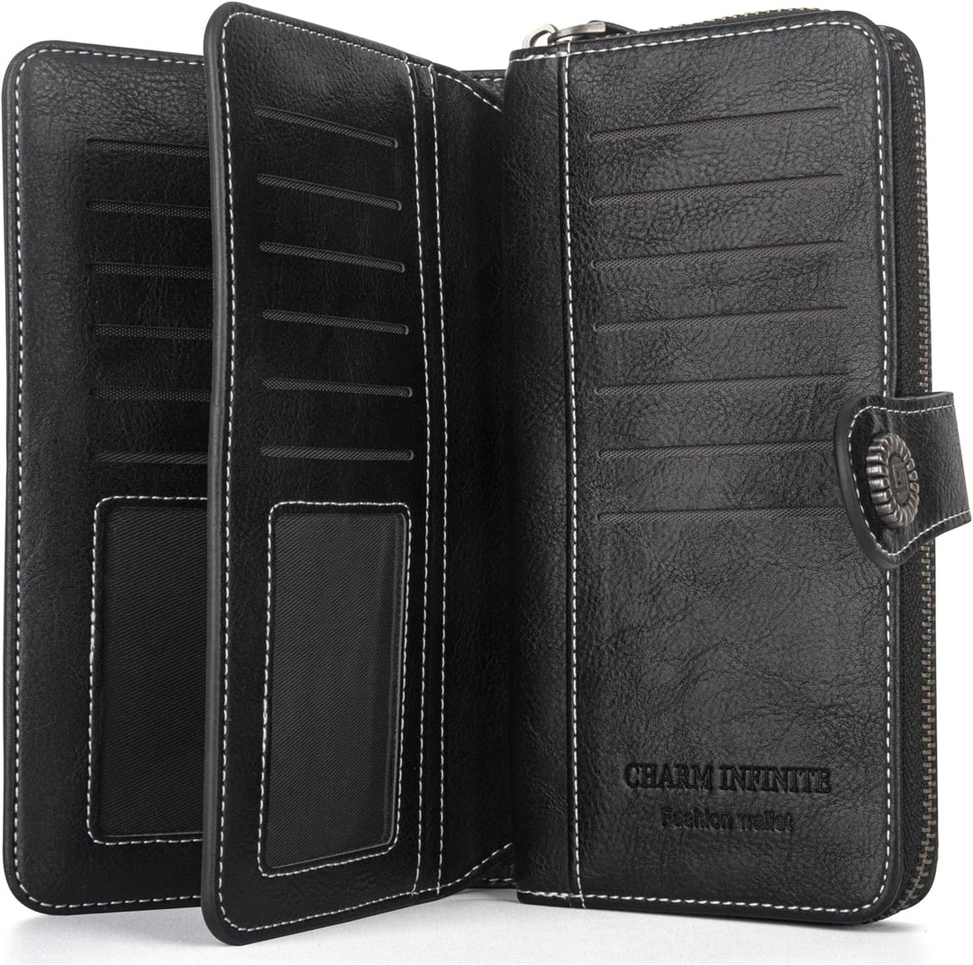 Stylish Leather Wallet with Wristband Bowlift